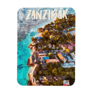 Zanzibar Tansania Ocean View Travel Magnet