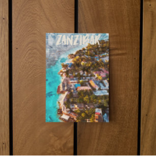 Zanzibar Tansania Ocean View Travel Postcard