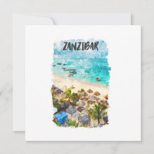 Zanzibar Tansania Vintage Travel Greeting Card