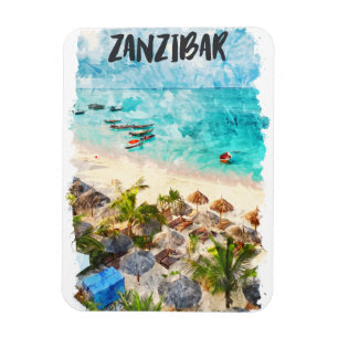 Zanzibar Tansania Vintage Travel Photo Magnet
