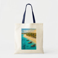 Zanzibar Tanzania Illustration Travel Art Vintage