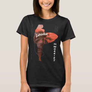 Zanzibar Wave Surfing Paradise Vacation Travel Tan T-Shirt