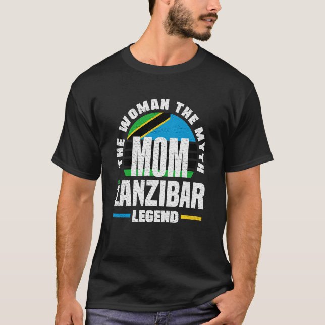Zanzibar Zanzibari Zanzibar Flag Mothers Day T-Shirt (Front)