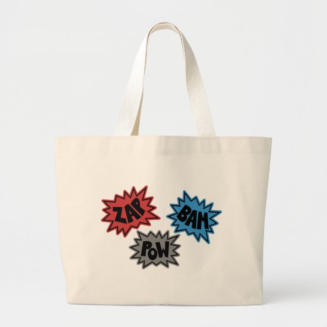 ZAP BAM POW Comic Sound FX - Original Large Tote Bag (Front)