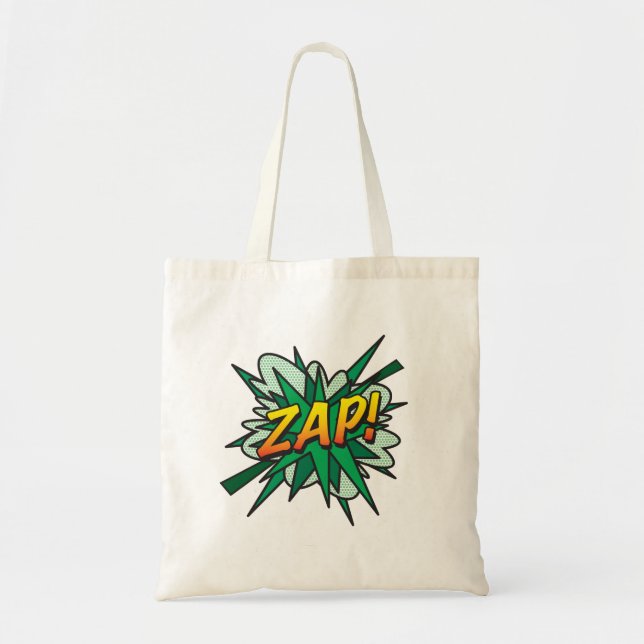 ZAP Comic Book Fun Modern Typography Tote Bag (Front)