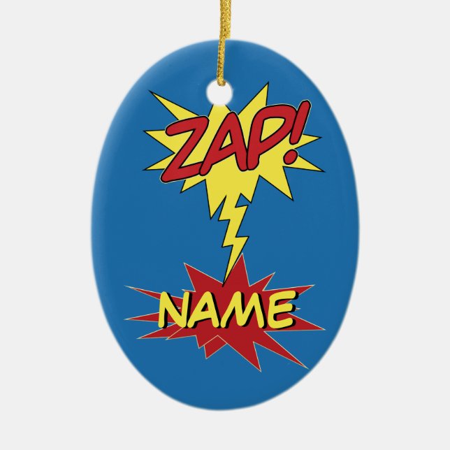 ZAP! custom ornamenr Ceramic Tree Decoration (Front)