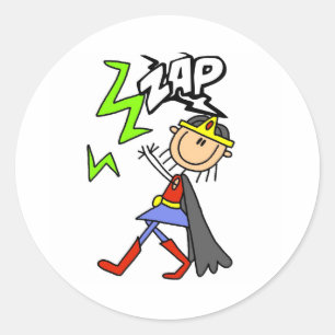 ZAP Girl Hero Classic Round Sticker