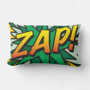 ZAP POW Fun Retro Comic Book Pop Art Lumbar Cushion