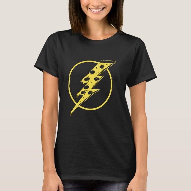 Zap Your Taste Buds Lightning Bolt Pizza T-Shirt (Front)