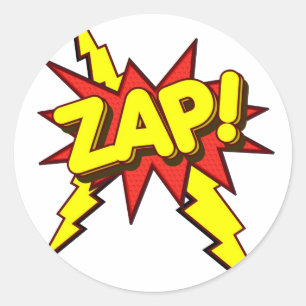 Zap, Zing, Pow! Classic Round Sticker