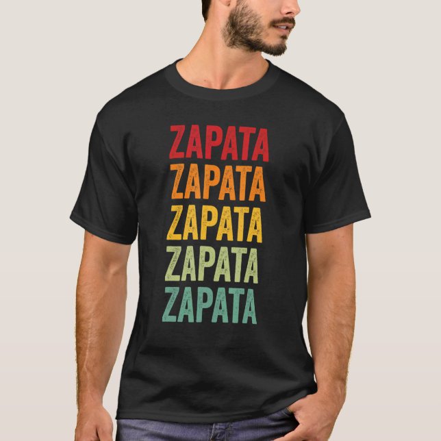 Zapata County Texas Rainbow Text Design T-Shirt (Front)