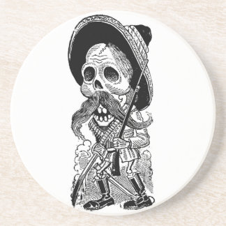 Zapatista Calavera. c. early 1900's. Mexico. Coaster
