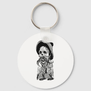 Zapatista Calavera. c. early 1900's. Mexico. Key Ring