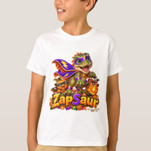 ZapSaur Cute Dinosaur Superhero Halloween Kids T-Shirt