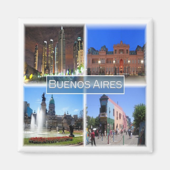 zAR005 BUENOS AIRES, Mosaic, Argentina, Fridge Magnet (Front)