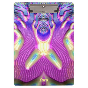 ZARA ~ BIZARRE 3D! ~ Blue Yellow Pink original ~ Clipboard