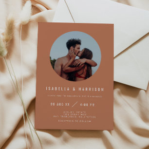 ZARA Burnt Orange Photo QR Code Wedding Invitation