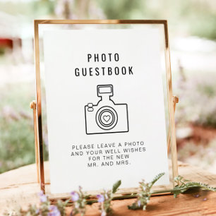 ZARA Minimalist Modern Photo Guestbook Sign