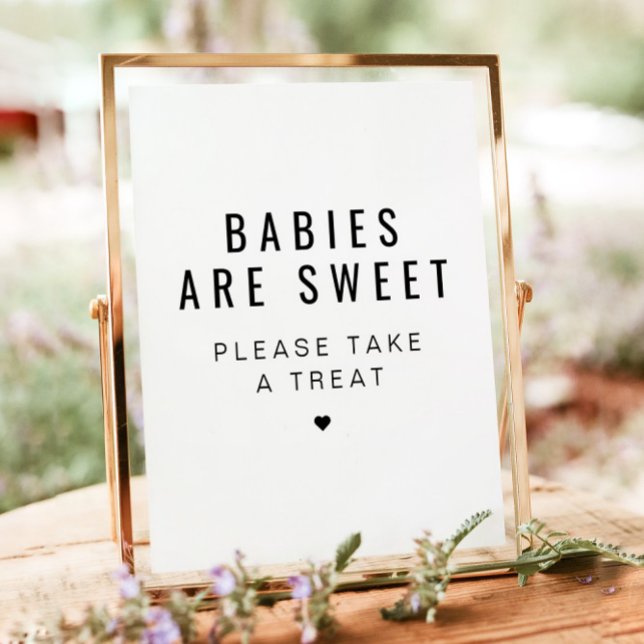 ZARA Modern Minimalist Baby Shower Favour Sign (Creator Uploaded)