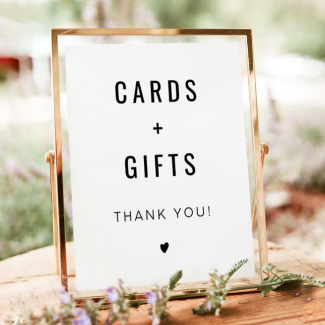 ZARA Modern Minimalist Cards & Gifts Wedding  Poster (Creator Uploaded)