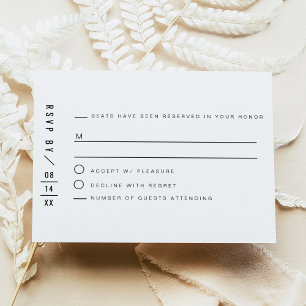 Zara - Modern Minimalist San Serif RSVP Card