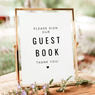 ZARA Modern Minimalist Sign Our Guest Book