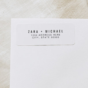 ZARA Modern Minimalist Typography Return Address Label