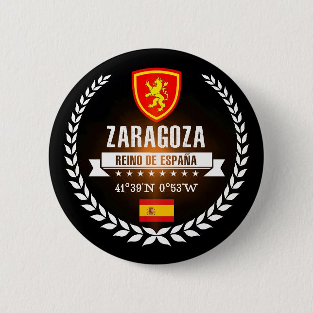 Zaragoza 6 Cm Round Badge (Front)