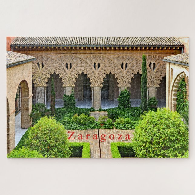 Zaragoza. Aljaferia Palace.Patio de Santa Isabel. Jigsaw Puzzle (Horizontal)