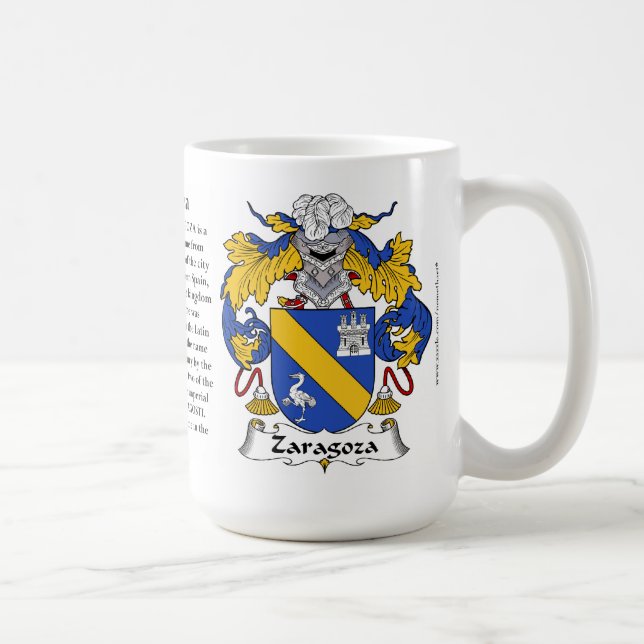 Zaragoza Family Coat of Arms Coffee Mug (Right)