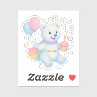 Zarah Dancing Polar Bear Custom-Cut Vinyl Sticker