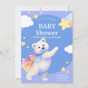 Zarah the Dancing Polar Bear Baby Shower Invitation