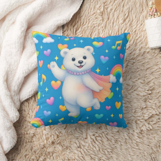 Zarah the Dancing Polar Bear — Ornimant Cushion (Blanket)