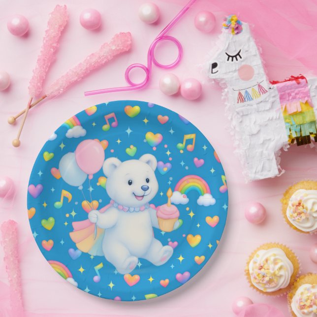 Zarah the Dancing Polar Bear • Paper Party Plates (Party)