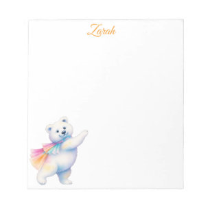 Zarah the Dancing Polar Bear Personalised Notepad