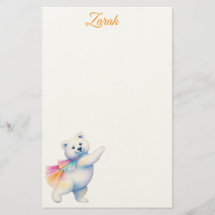 Zarah the Dancing Polar Bear   Personalised Stationery