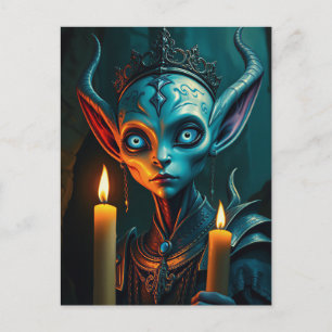 Zarathos the Flame-Ritualist Dark Fantasy Elf Postcard