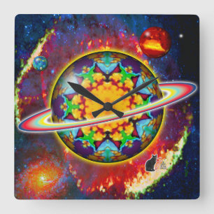 Zargon Orbz Kaleid Square Wall Clock