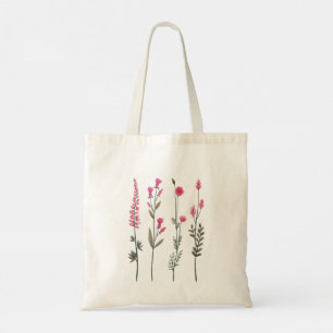 Zarte Einkaufstasche mit rosa Blumen – Aquarell-St Tote Bag