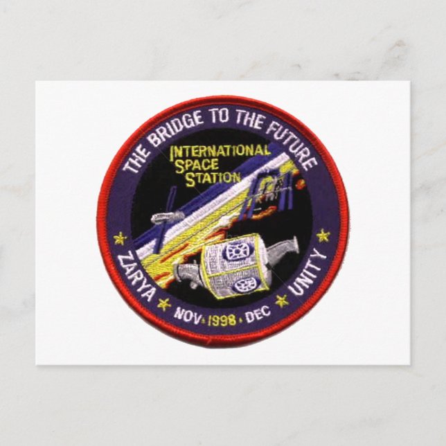 Zarya-Unity Modules of the ISS Postcard (Front)