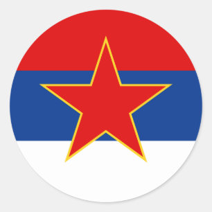 Zastava Srbije, Serbian flag Classic Round Sticker