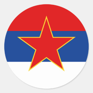 Zastava Srbije, Serbian flag Classic Round Sticker