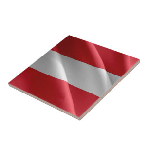 zAT002 Austrian WAVING FLAG Austria, Ceramic Tile