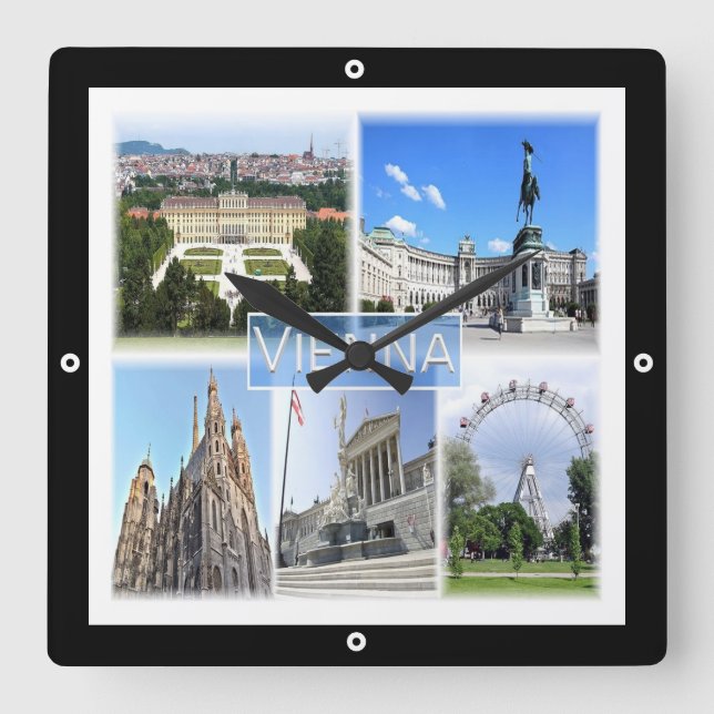 zAT005 VIENNA, Austria, Europe, Square Wall Clock (Front)