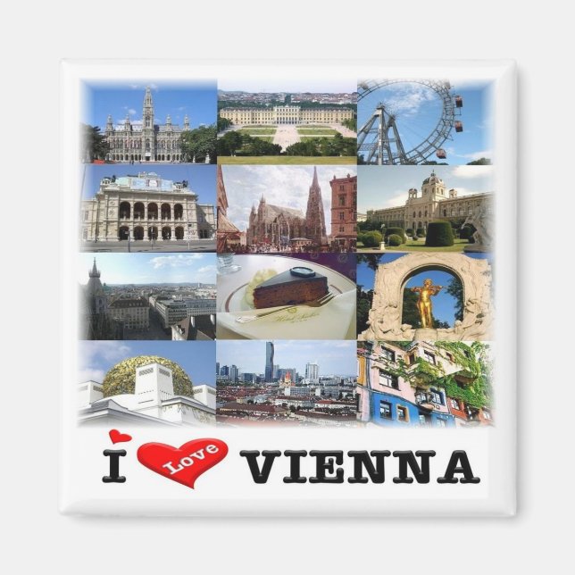 zAT006 VIENNA I Love, Fridge Magnet (Front)
