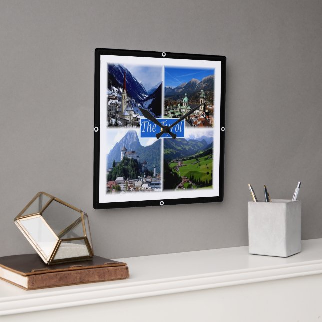 zAT007 THE AUSTRIAN TYROL, Austria, Square Wall Clock (Office)