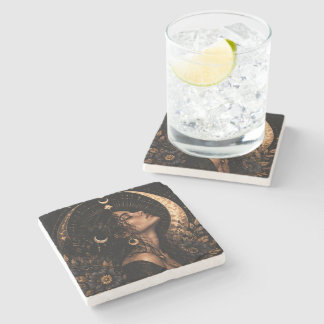 Zatarah's Moon A Stone Coaster