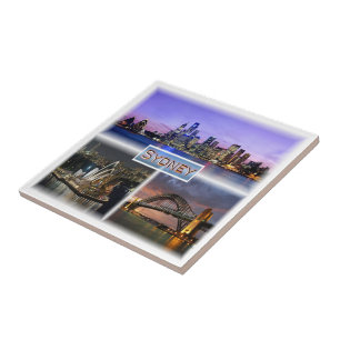 zAU007 SYDNEY by Night, Australia, Ceramic Tile