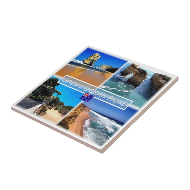 zAU009 GREAT OCEAN ROAD, Mosaic, Australia, Ceramic Tile (Side)