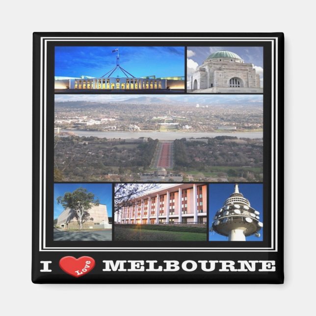zAU094 MELBOURNE, I Love,Mosaic, Australia, Fridge Magnet (Front)